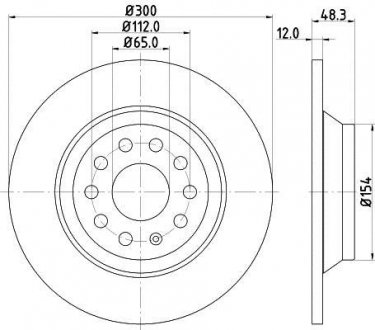 Тормозной диск 8DD 355 119-481 BEHR / HELLA 8DD355119481 (фото 1)