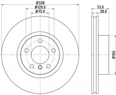 Диск гальмівний 55571PRO HELLA 8DD355119531