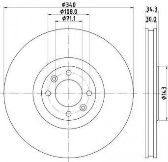 Диск тормозной 55569PRO HELLA 8DD355119641