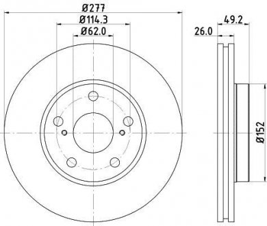 Диск тормозной 55577PRO HELLA 8DD355119661