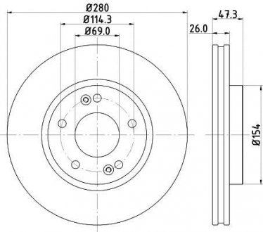 Диск гальмівний 54339PRO HELLA 8DD355120141