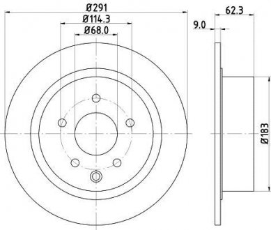 Тормозной диск HELLA 8DD355122421