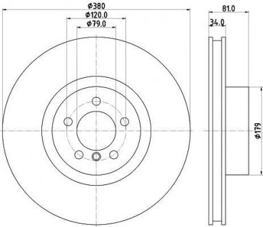 Диск тормозной PRO High Carbon; передняя. HELLA 8DD355122571