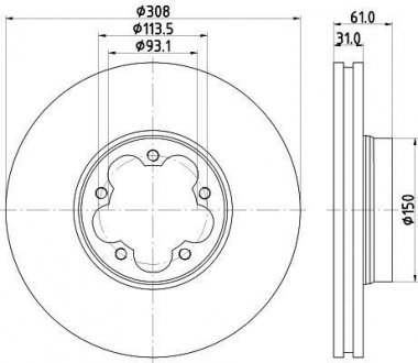 Тормозной диск HELLA 8DD355122801