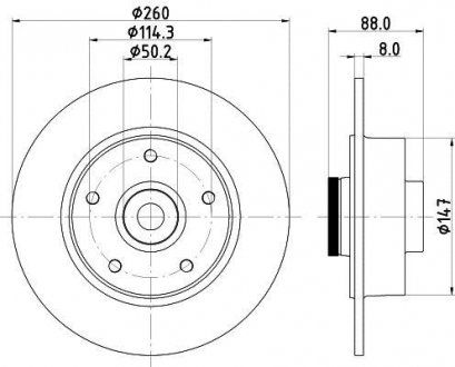 Тормозной диск HELLA 8DD355123311