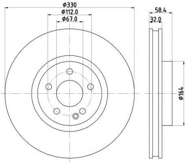 Тормозной диск HELLA 8DD355123501