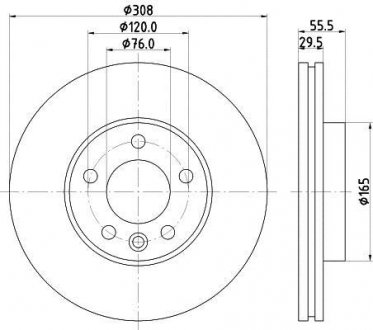 Диск гальмівний PRO High Carbon; передн. HELLA 8DD355123511