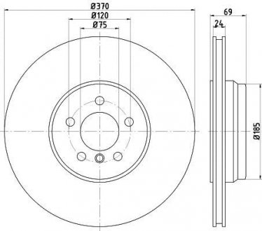 Тормозной диск HELLA 8DD355125091