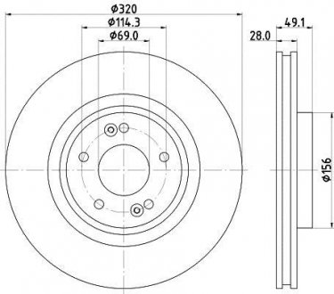 Тормозной диск HELLA 8DD355125121