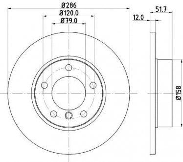 Тормозной диск HELLA 8DD355127031