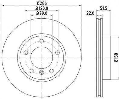 Тормозной диск HELLA 8DD355127041