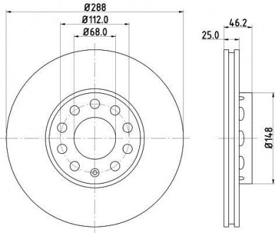 Тормозной диск HELLA 8DD355127081