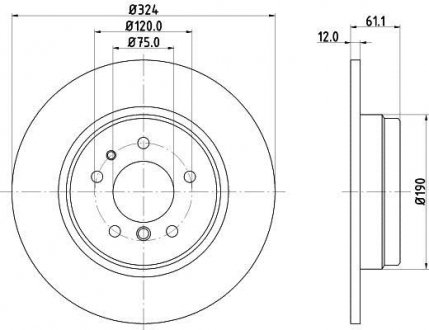 Тормозной диск HELLA 8DD355127111