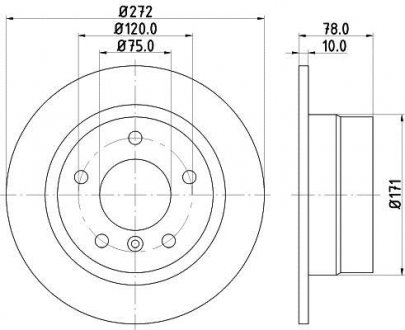 Тормозной диск HELLA 8DD355127171