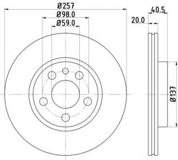 Тормозной диск HELLA 8DD355127341