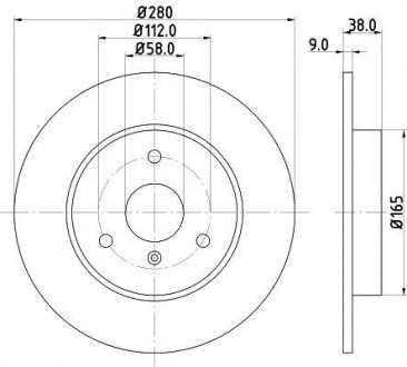 Тормозной диск HELLA 8DD355127411