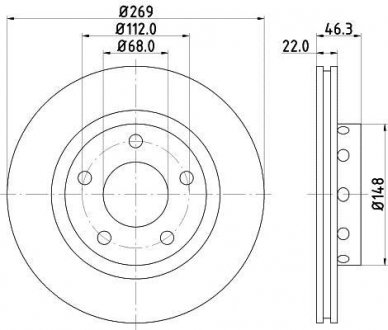 Тормозной диск HELLA 8DD355127431