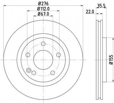 Тормозной диск HELLA 8DD355127491