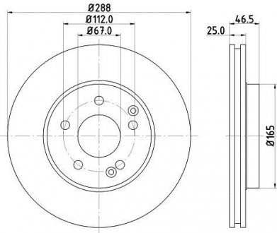 Тормозной диск HELLA 8DD355127551