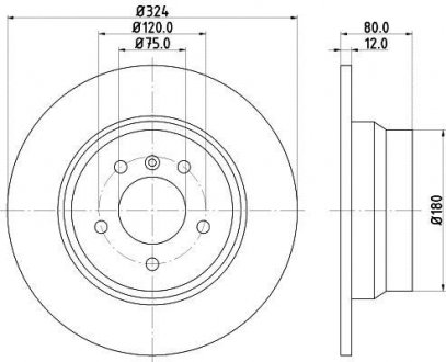 Тормозной диск HELLA 8DD355127651