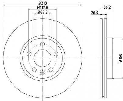 Тормозной диск HELLA 8DD355127711