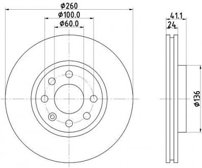 Тормозной диск HELLA 8DD355127731