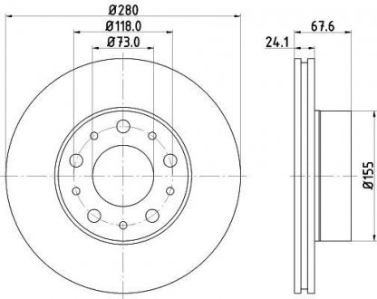 Тормозной диск HELLA 8DD355127811