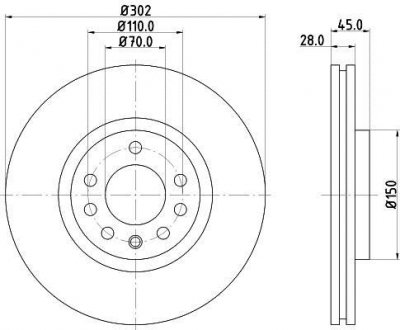 Тормозной диск HELLA 8DD355127831