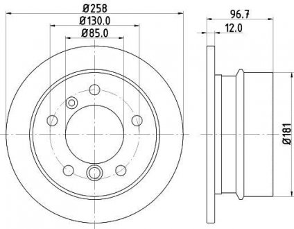 Тормозной диск HELLA 8DD355128401