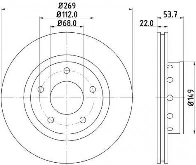 Тормозной диск HELLA 8DD355128951