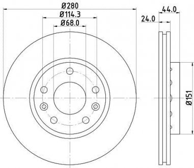 Тормозной диск HELLA 8DD355129121