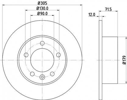 Тормозной диск HELLA 8DD355129201