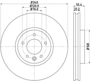 Тормозной диск HELLA 8DD355129251