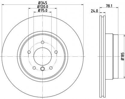 Тормозной диск HELLA 8DD355129321