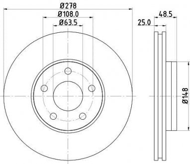 Тормозной диск HELLA 8DD355129361