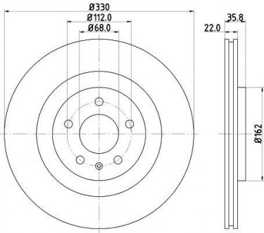 Тормозной диск HELLA 8DD355129381