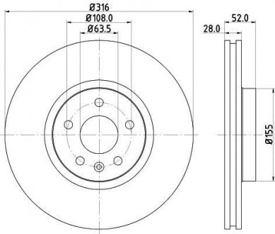 Тормозной диск HELLA 8DD355129511