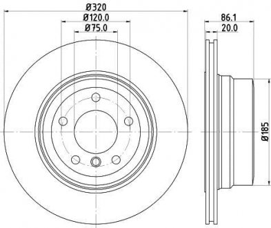 Тормозной диск HELLA 8DD355129571