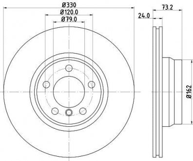 Тормозной диск HELLA 8DD355129651