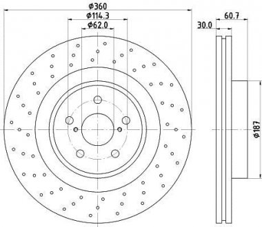 Тормозной диск HELLA 8DD355129851