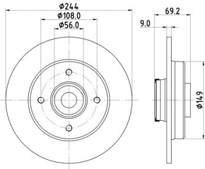 Диск гальмівний HELLA 8DD355132161