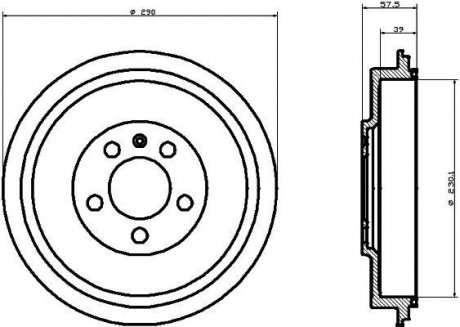 Тормозной барабан HELLA 8DT355300421 (фото 1)