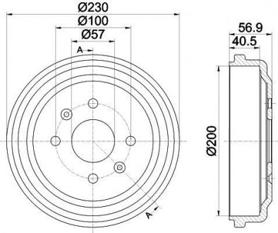 Тормозной барабан задний. Spark/Aveo/Kalos/Kalos 03- HELLA 8DT355300-961 (фото 1)