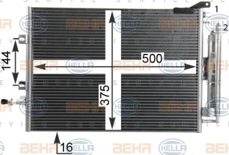 Конденсатор, кондиціонер 8FC 351 319-244 BEHR / HELLA 8FC351319244