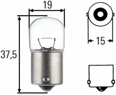 Лампочка R10W 10W 12V PODW.BLIS.. HELLA 8GA002071133