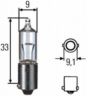 Автолампа BA9S 12V 10W BA9S T10W HELLA 8GH002473-191