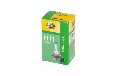 Лампа H11 12V 55W PGJ19-2 Long Life 8GH 223 498-351 BEHR / HELLA 8GH223498351 (фото 1)