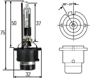 Лампа D2R 35W P32d-3 4300K HELLA 8GS 007 001-151