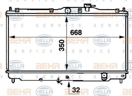 Радіатор, охолодження двигуна HELLA 8MK376707351 (фото 1)