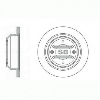 Диск гальмівний HYUNDAI GRAND STAREX 07 - задн. (SANGSIN) Hi-Q (SANGSIN) SD1032 (фото 1)